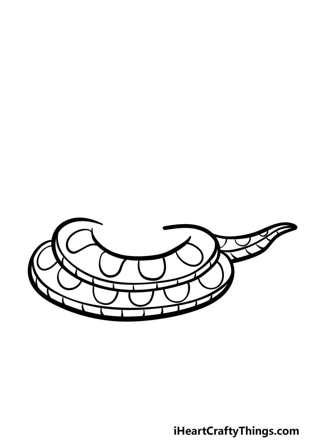 how to draw a cartoon snake step 2