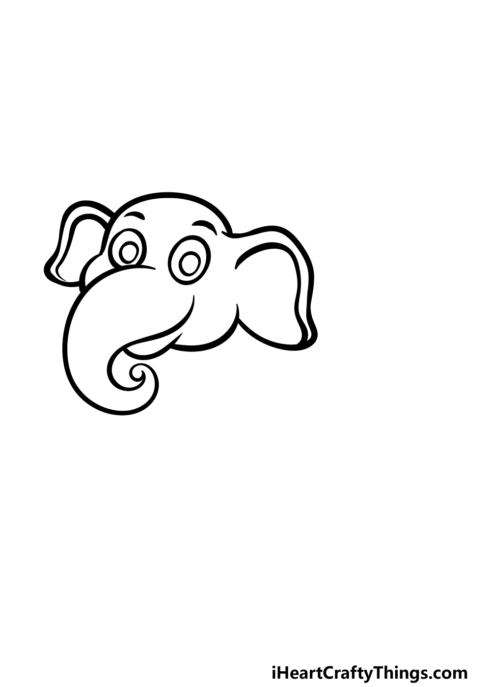 how to draw a cartoon elephant step 2