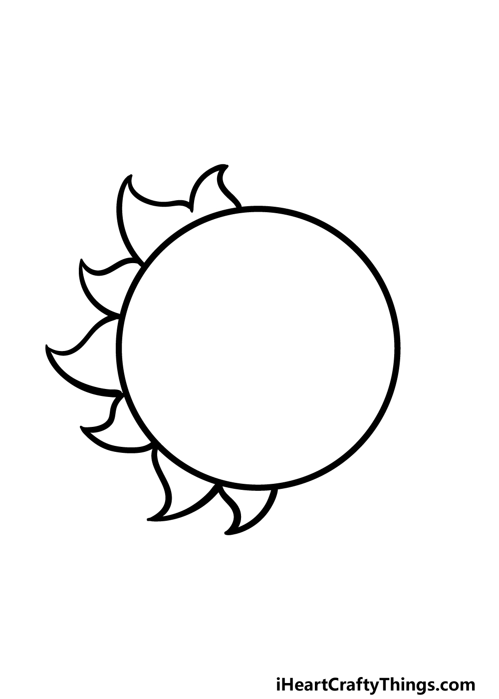 how to draw a cartoon sun step 2