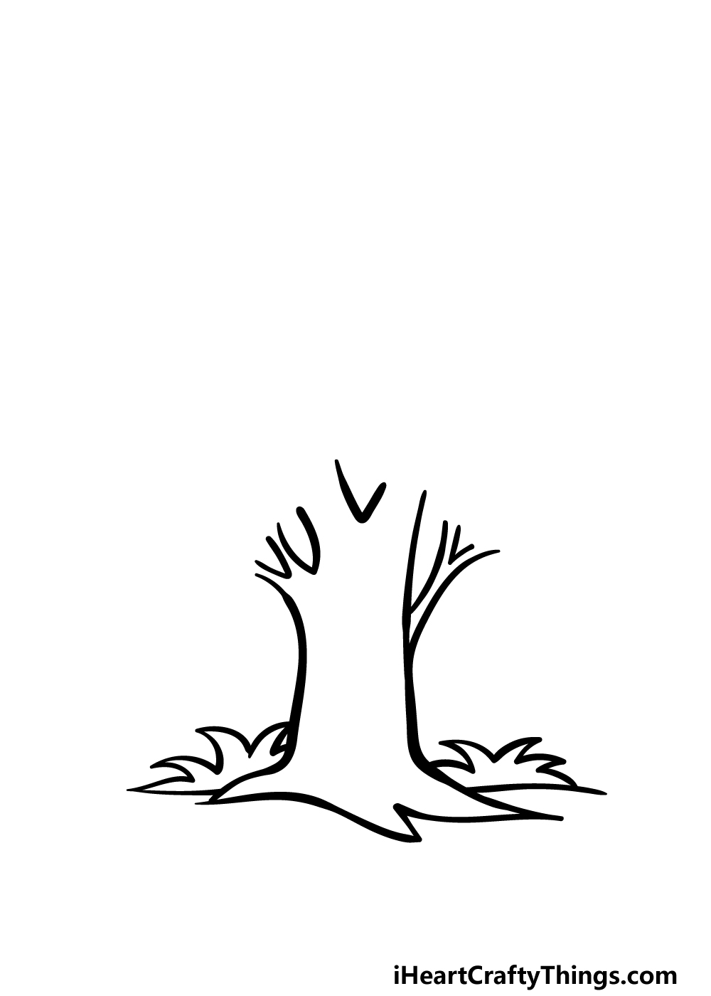 how to draw a cartoon tree step 2