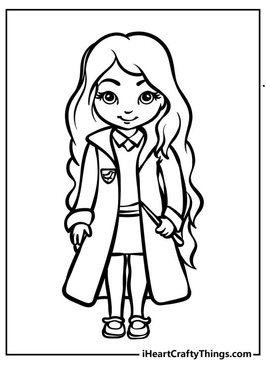Harry Potter-themed picture featuring character Luna Lovegood with her signature long hair