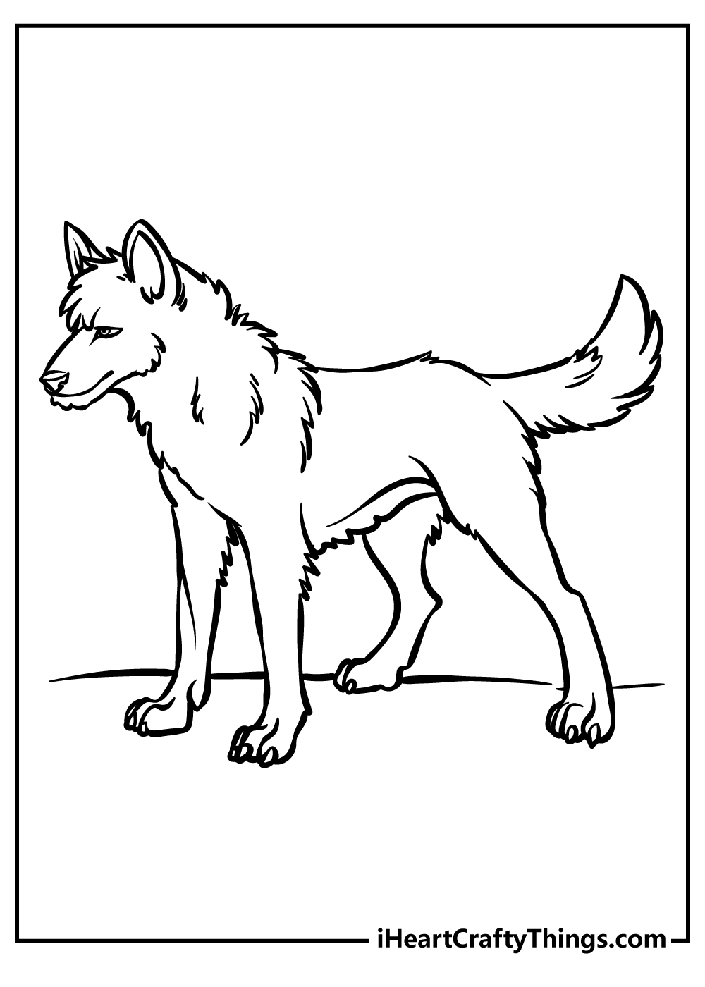 sitting wolf outline