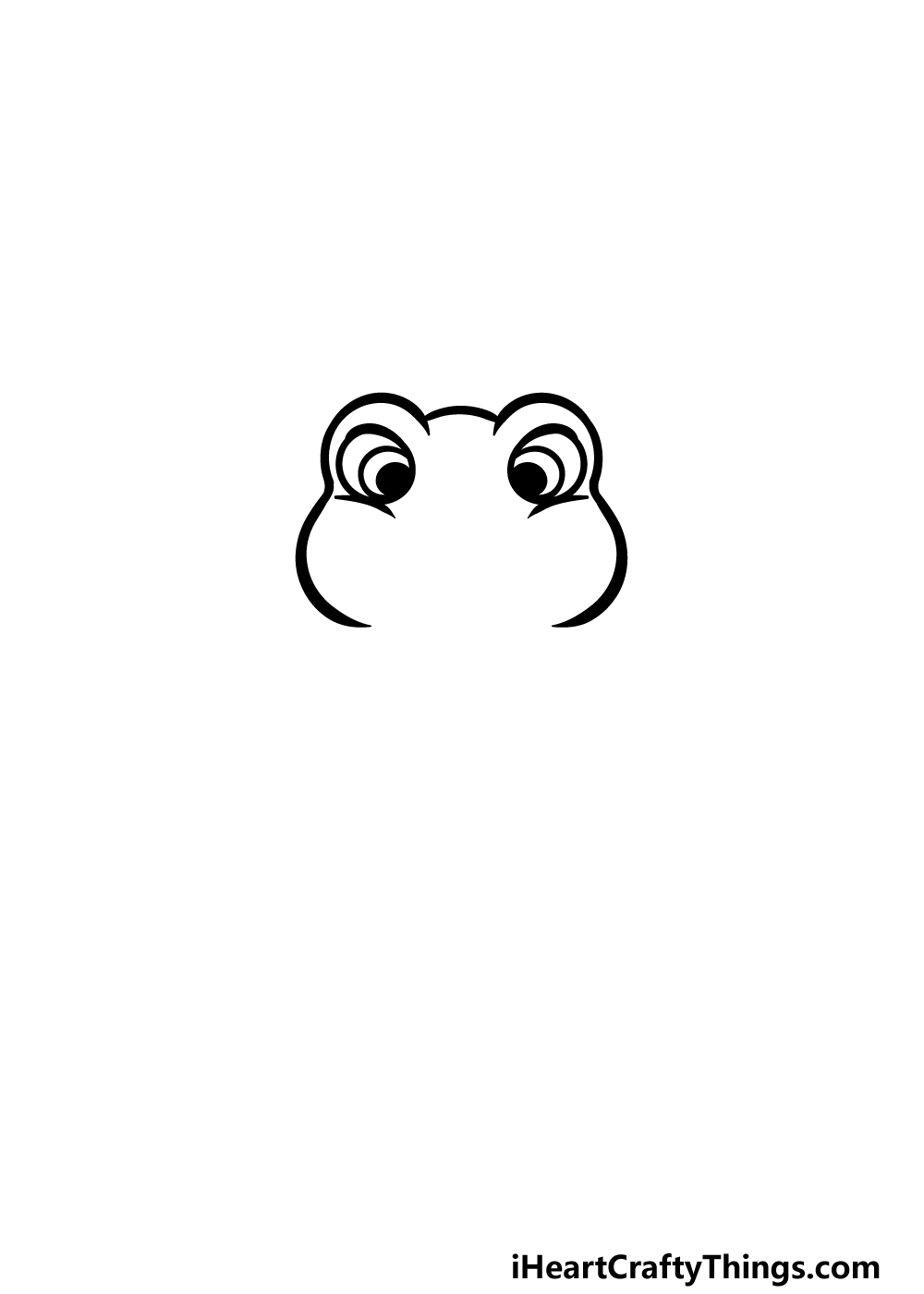 how to draw a cartoon frog step 2