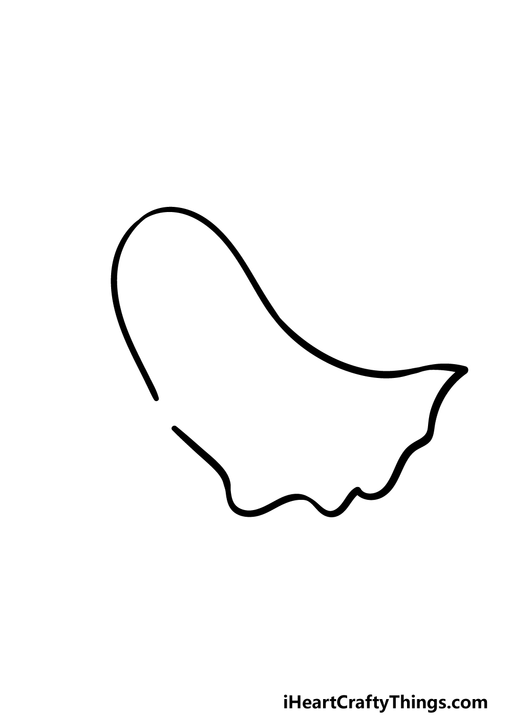 how to draw a cartoon ghost step 2