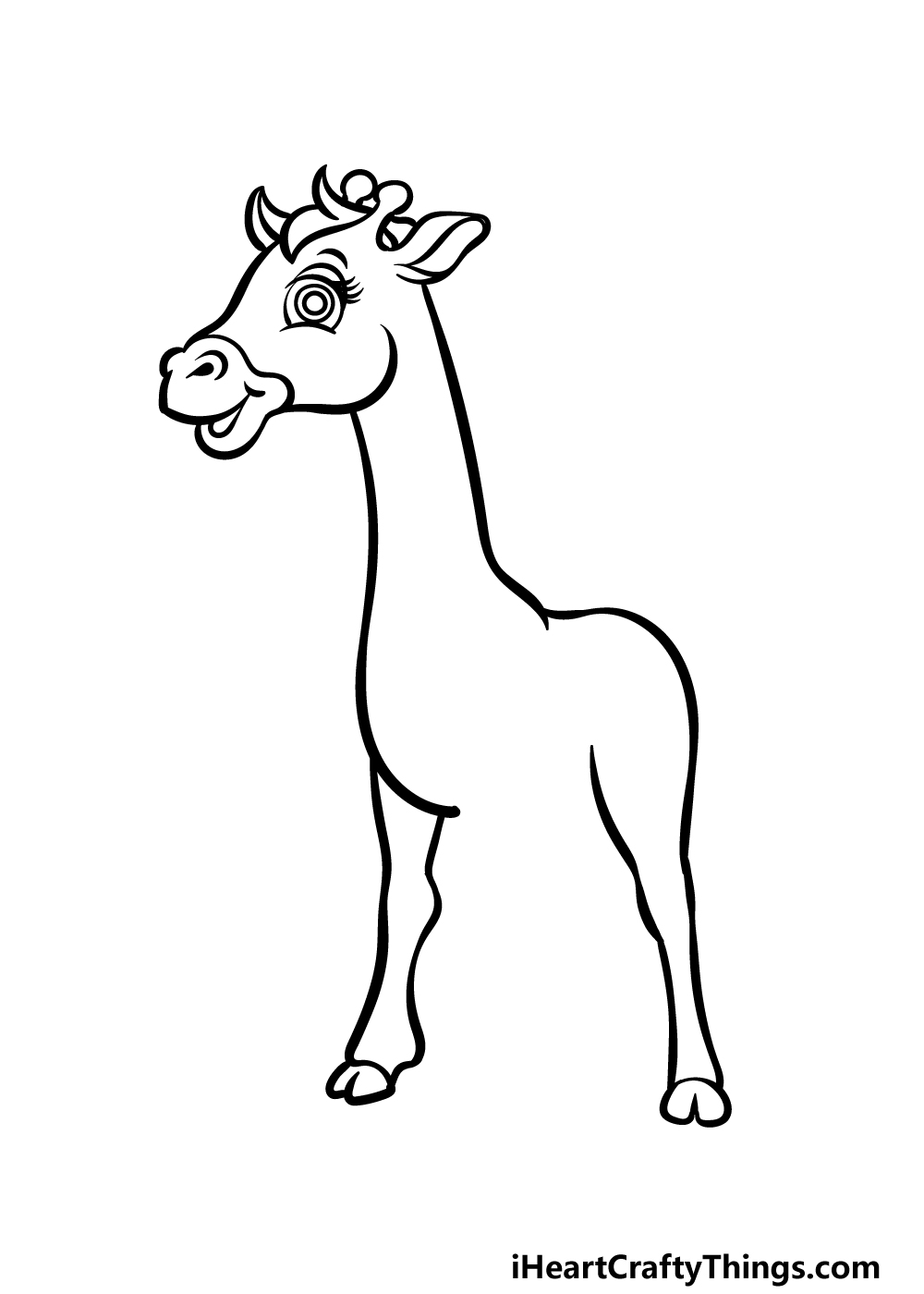 how to draw a cartoon giraffe step 2