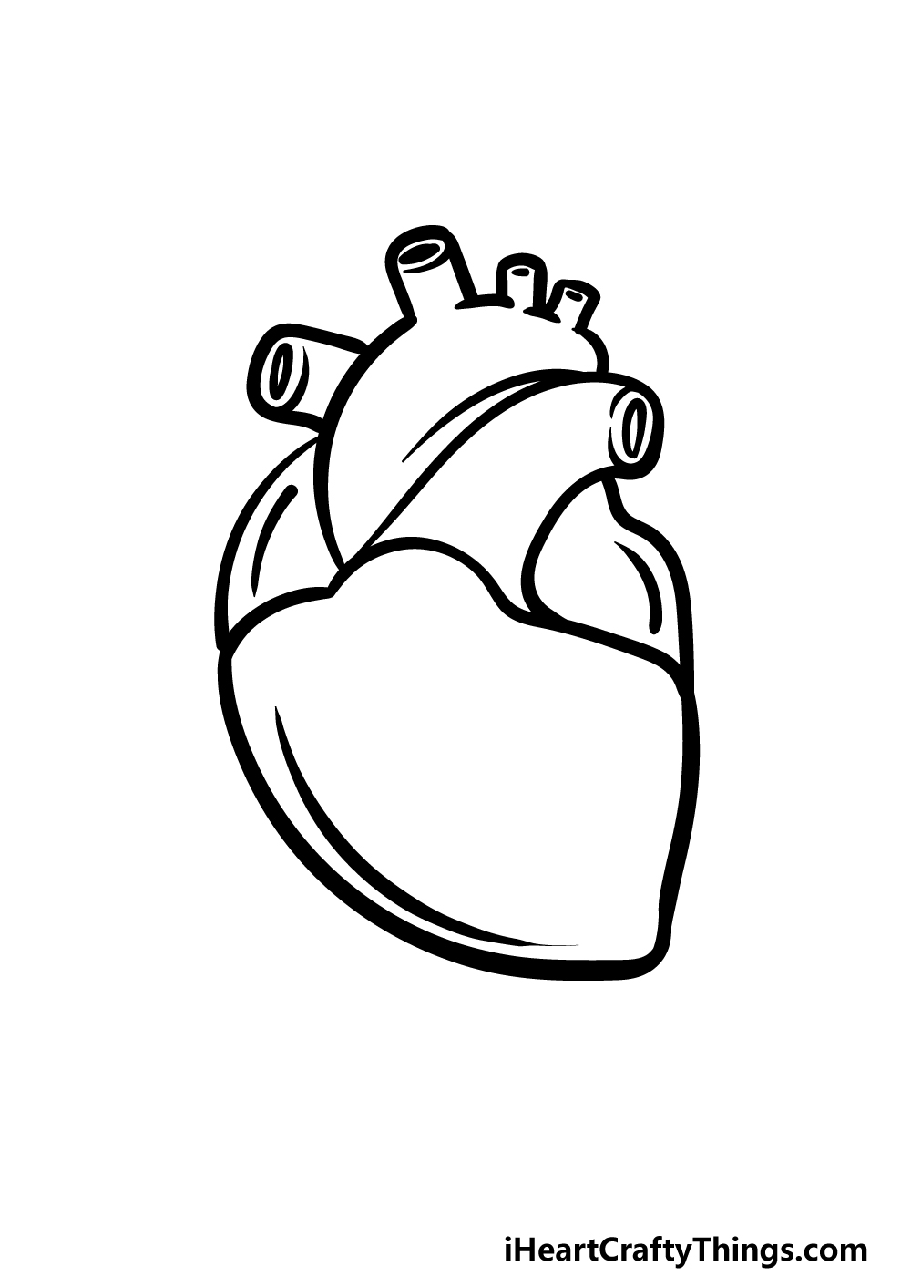 how to draw a cartoon heart step 2