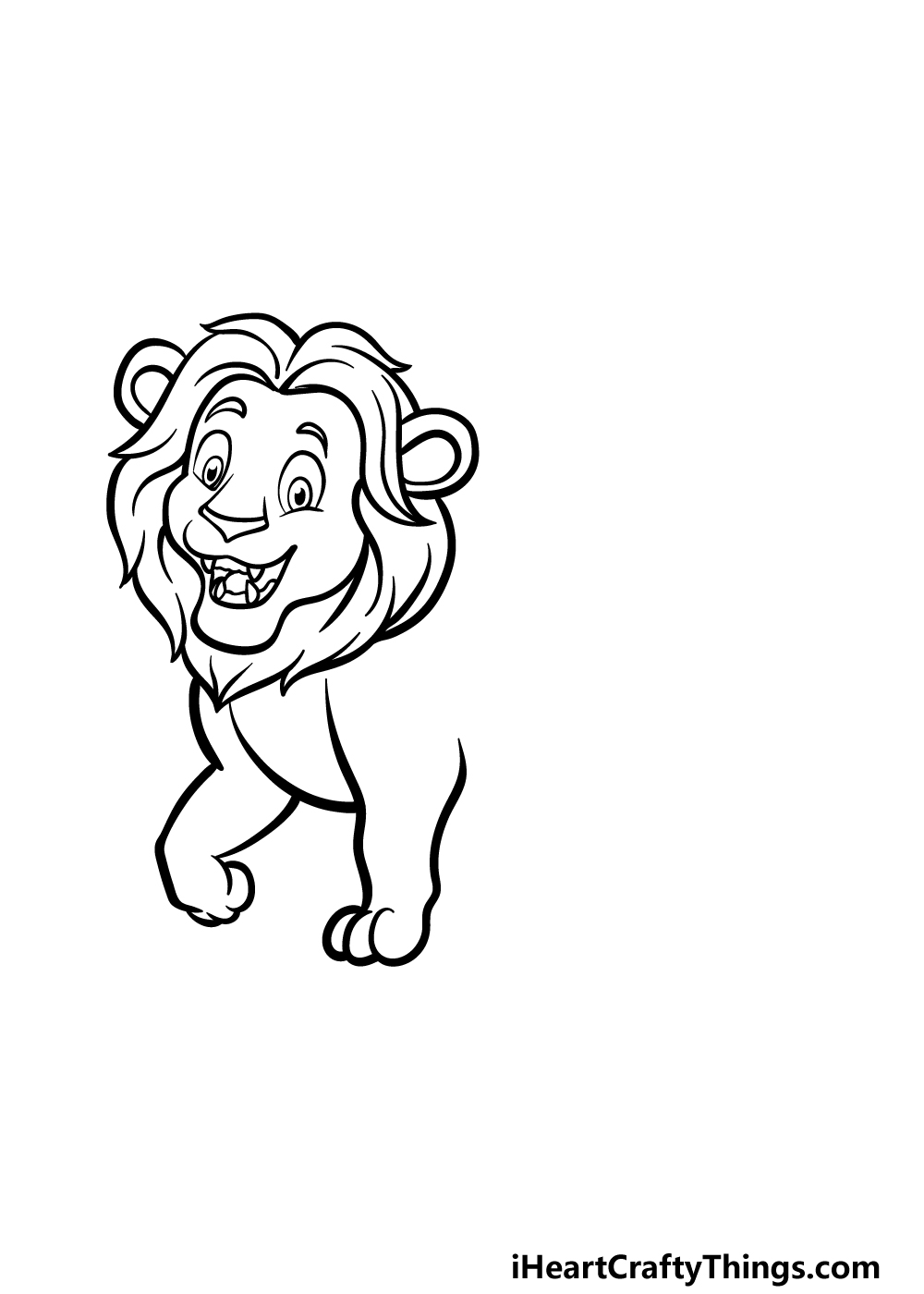 how to draw a cartoon lion step 3