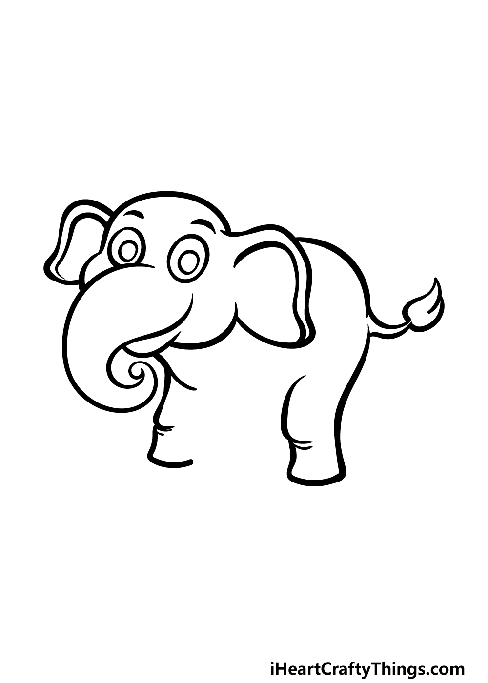 how to draw a cartoon elephant step 3
