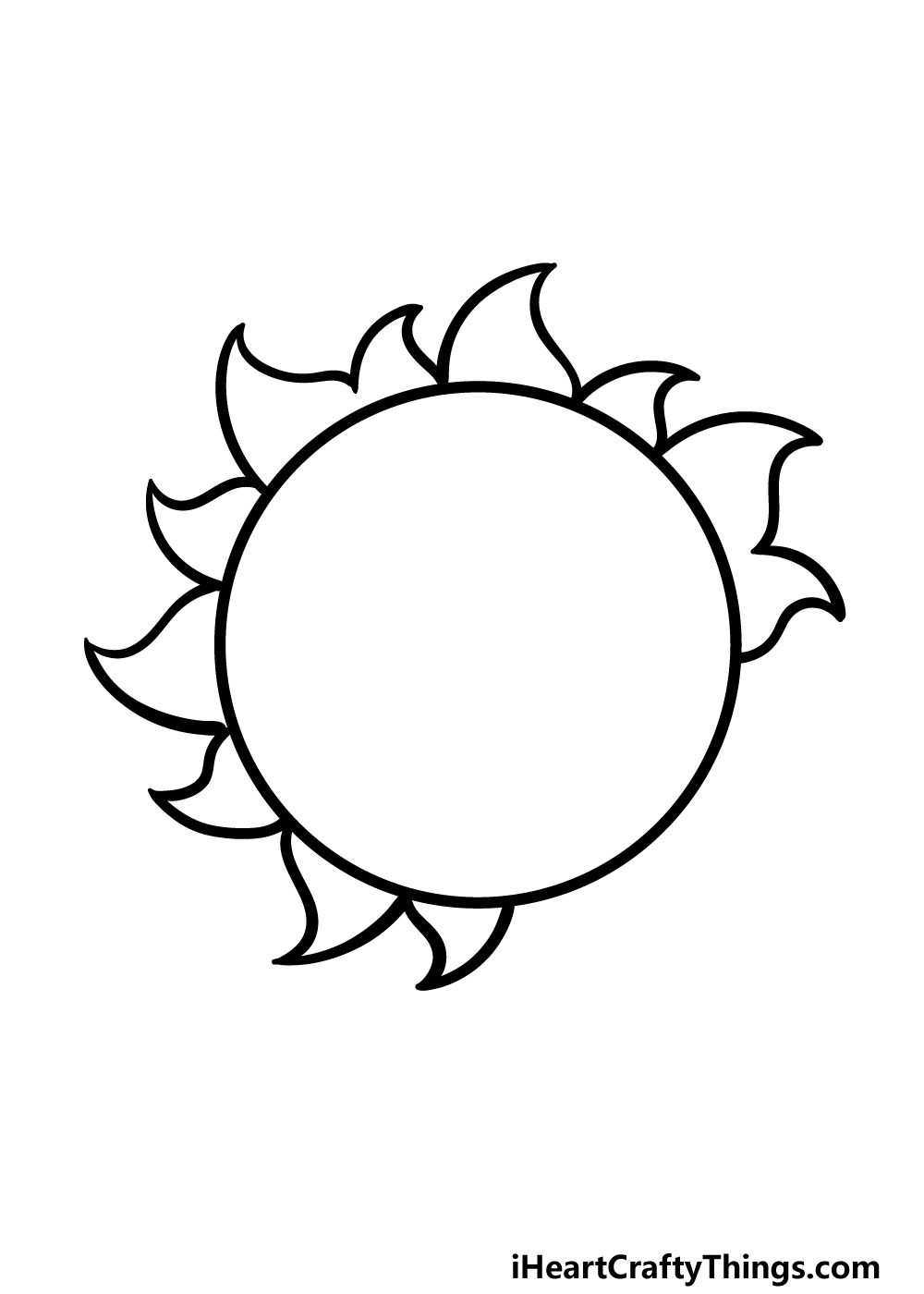 how to draw a cartoon sun step 3