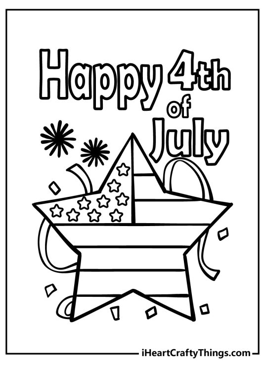 Large star with American flag design inside and a