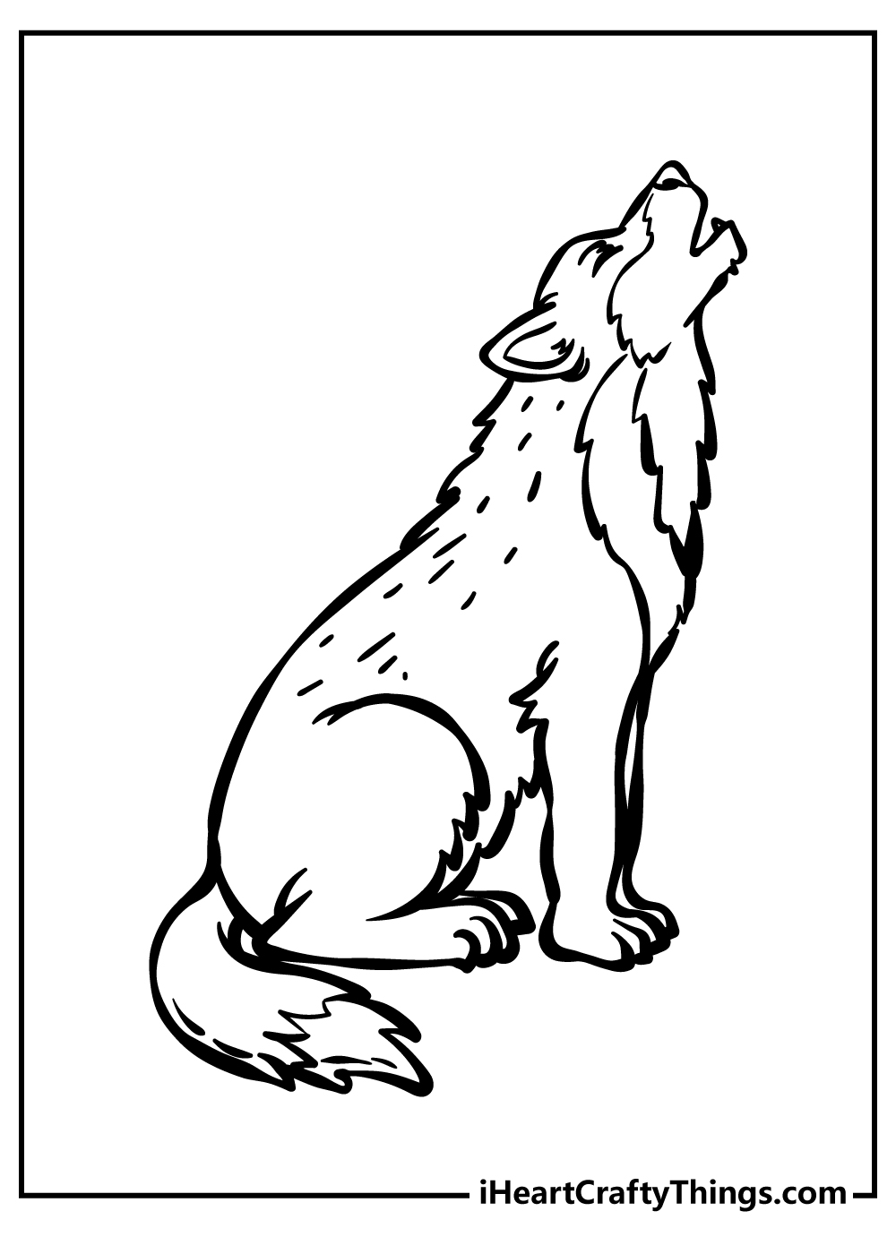 coloring pages of wolves howling