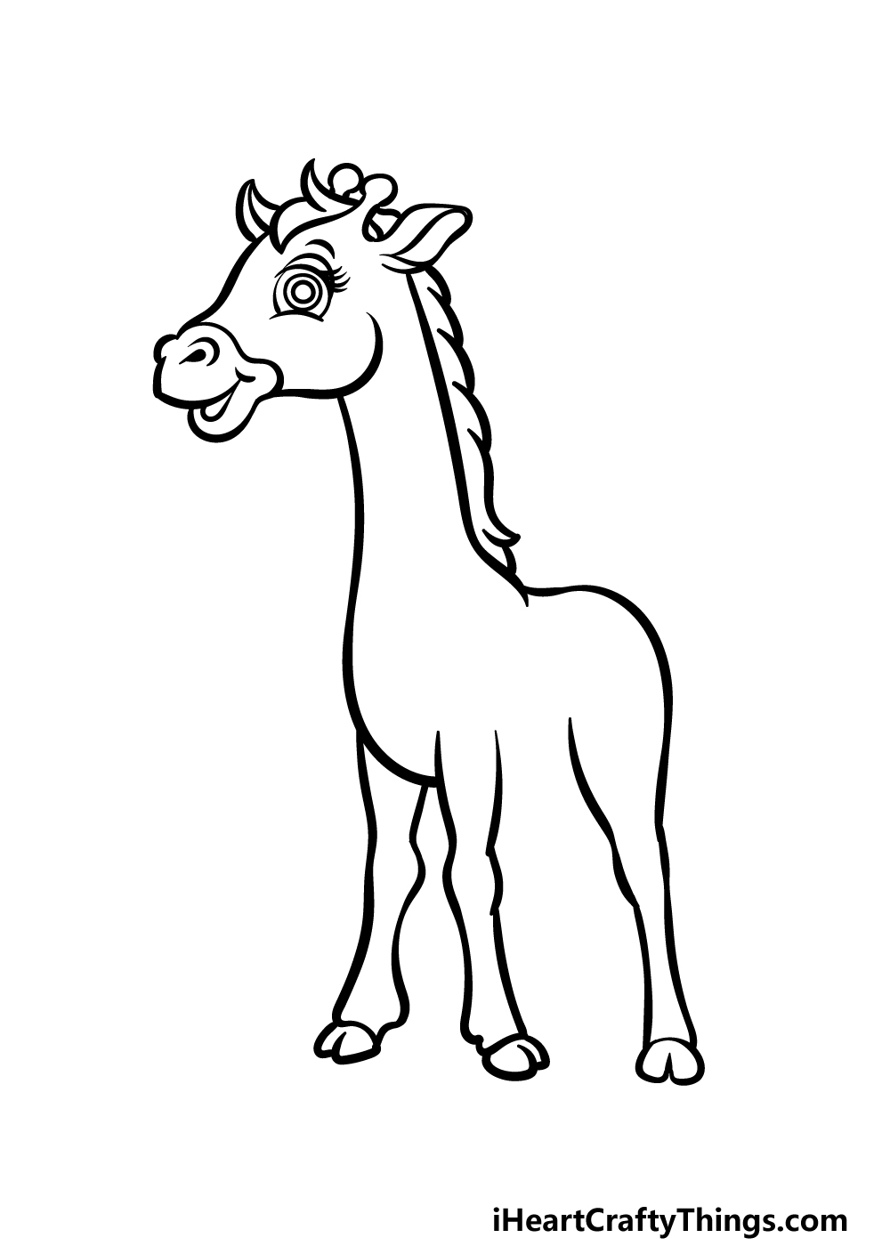 how to draw a cartoon giraffe step 3