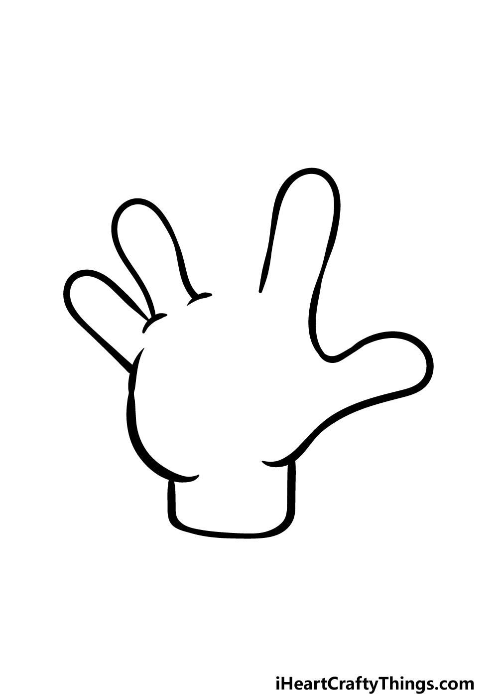 how to draw a cartoon hand step 3