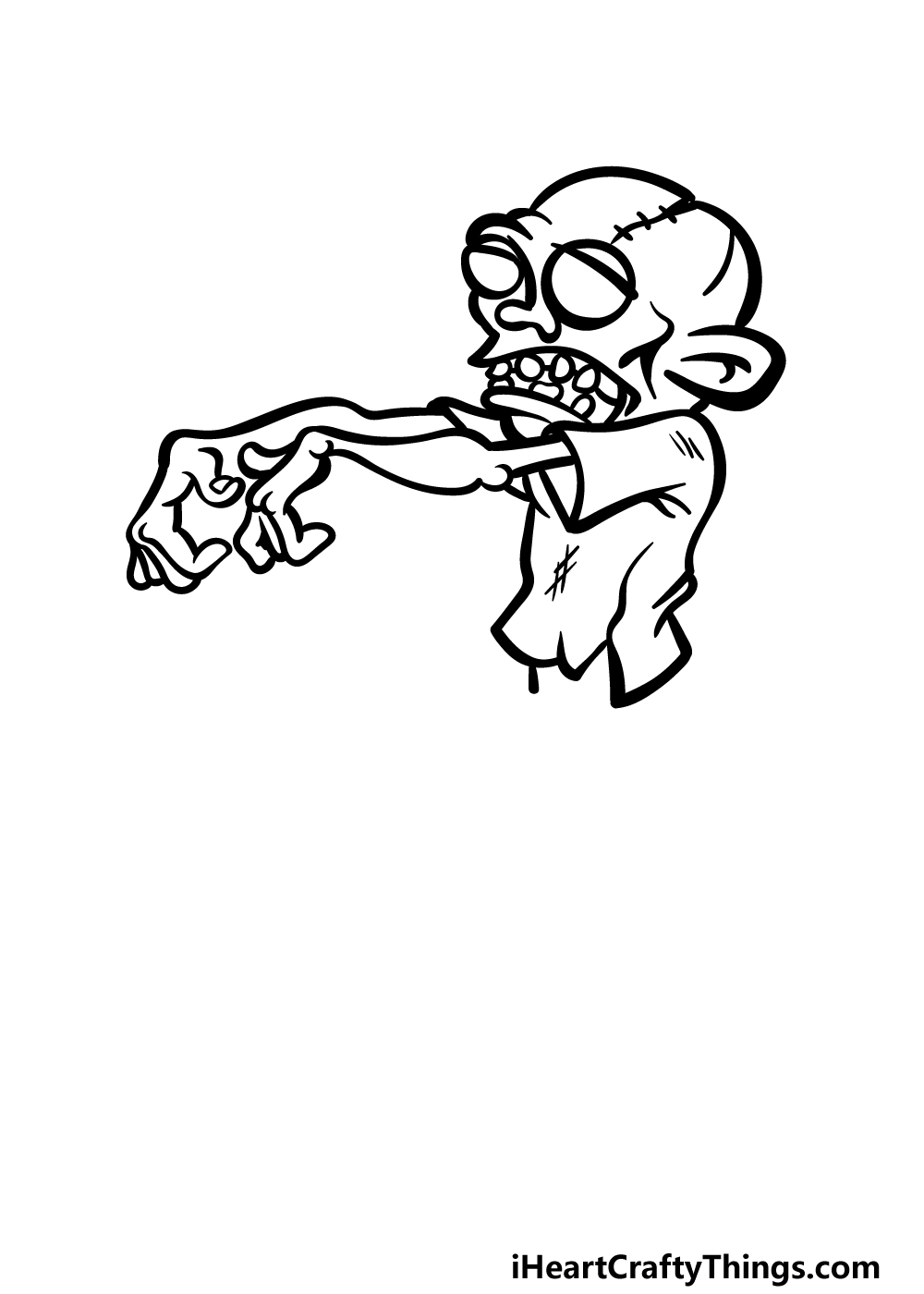 how to draw a cartoon zombie step 3