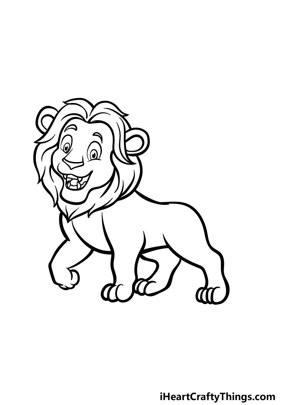 how to draw a cartoon lion step 4