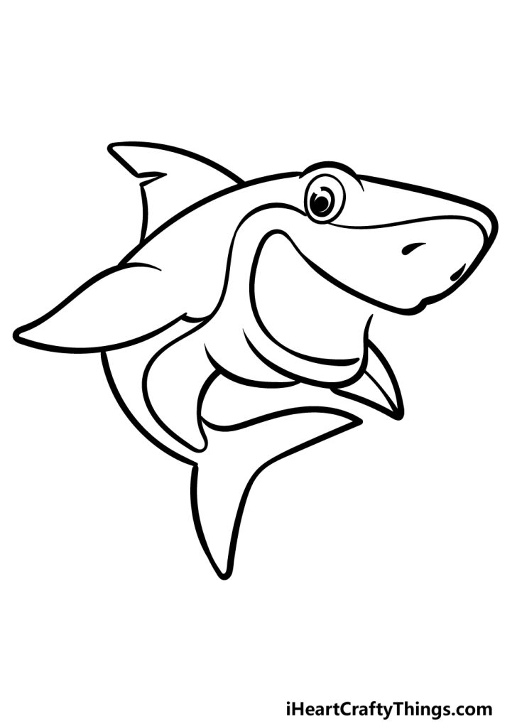 Cartoon Shark Drawing - How To Draw A Cartoon Shark Step By Step