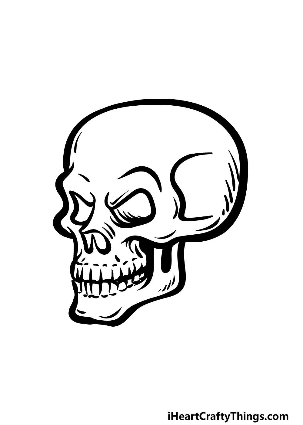 how to draw a cartoon skull step 4