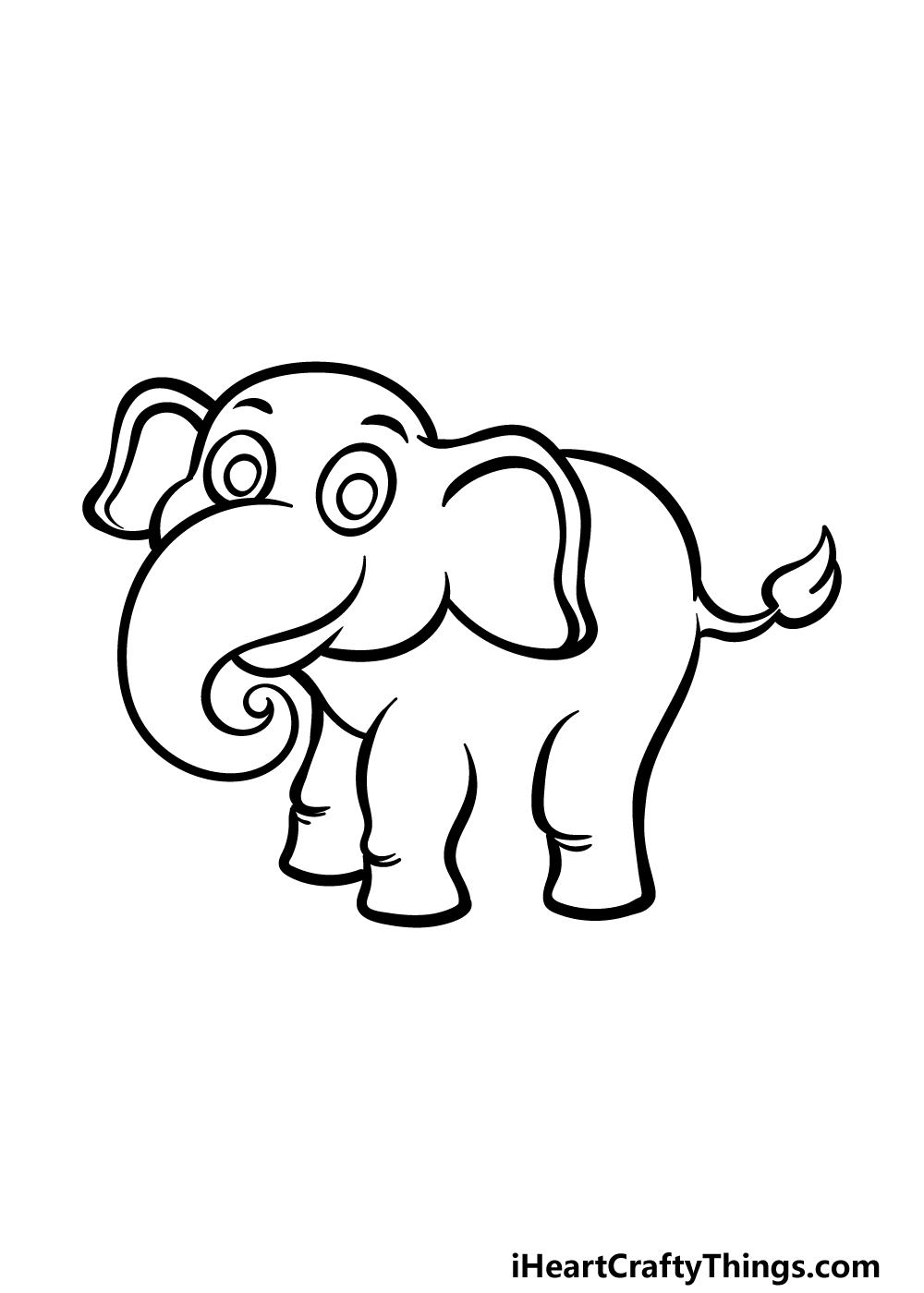 how to draw a cartoon elephant step 4