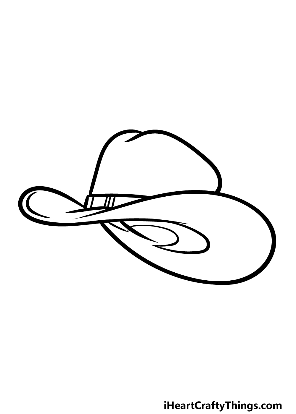 how to draw a cartoon cowboy hat step 4