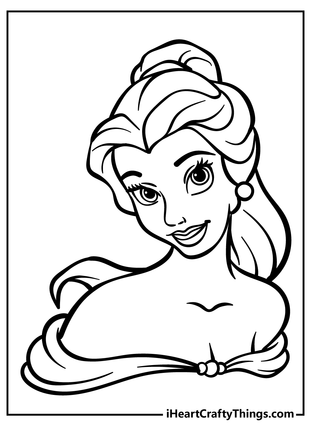 Belle Coloring Pages for preschoolers free printable