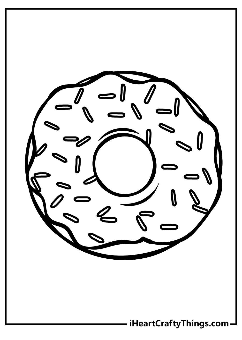 Donut Coloring Pages for preschoolers free printable