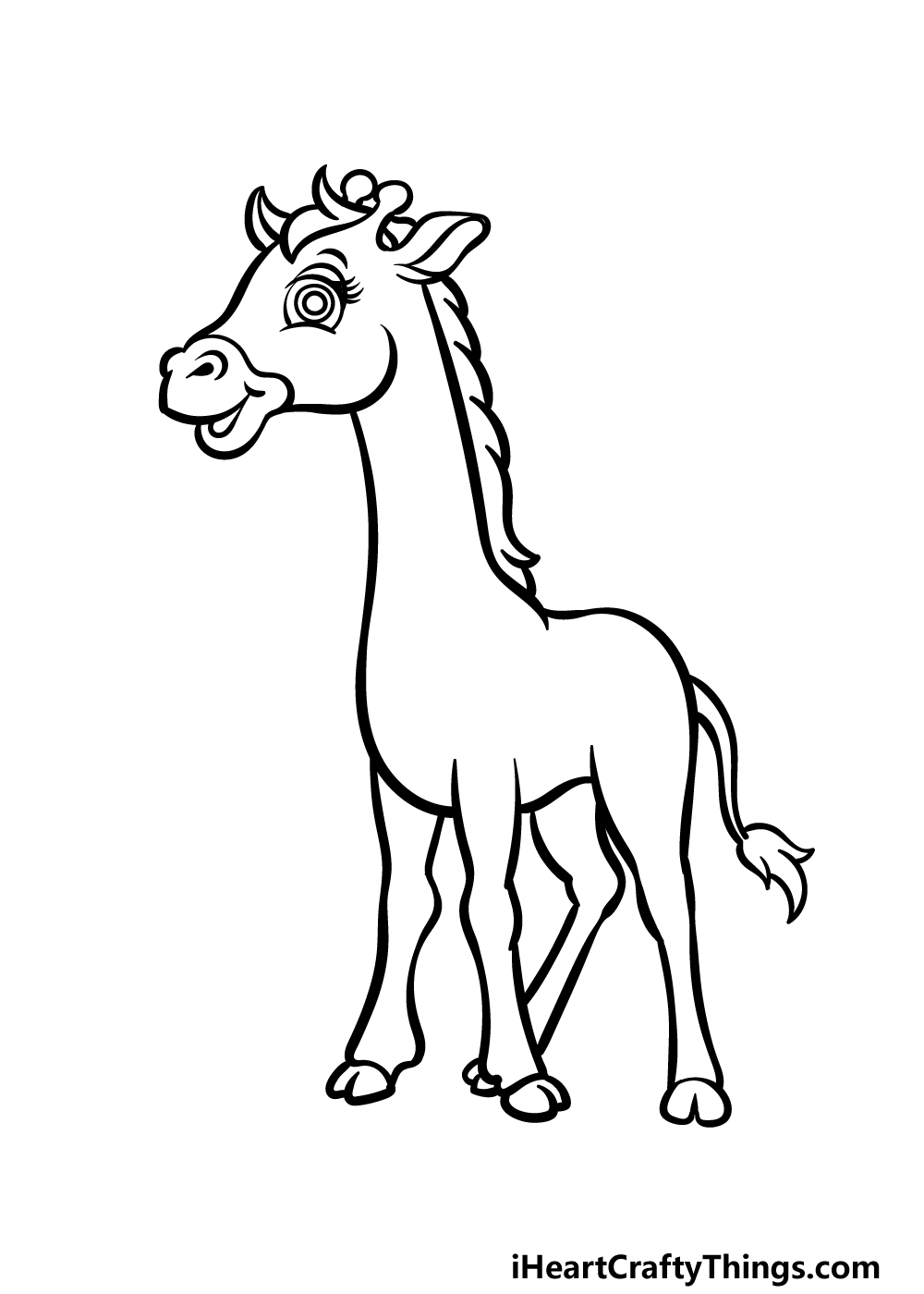 how to draw a cartoon giraffe step 4