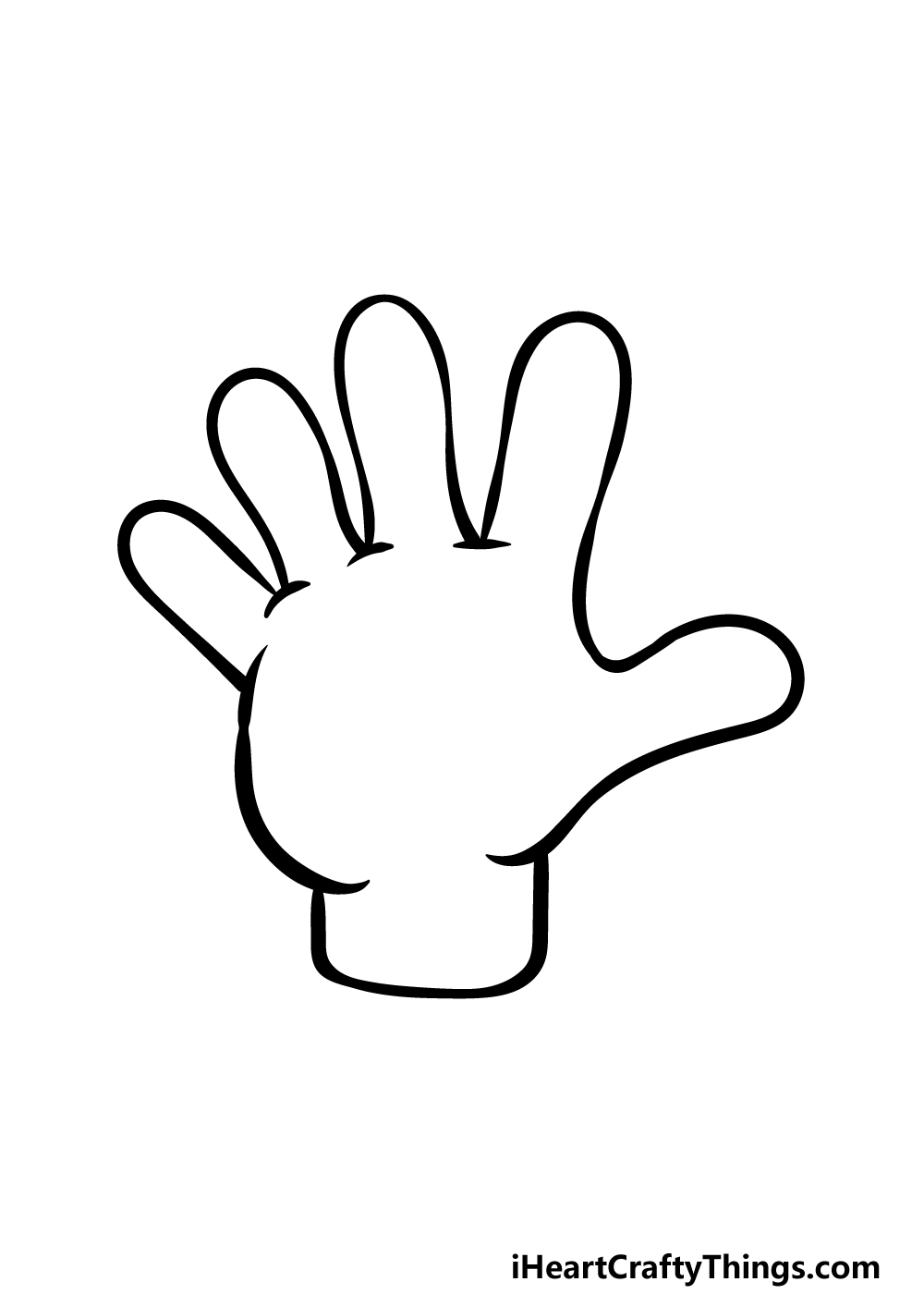 how to draw a cartoon hand step 4