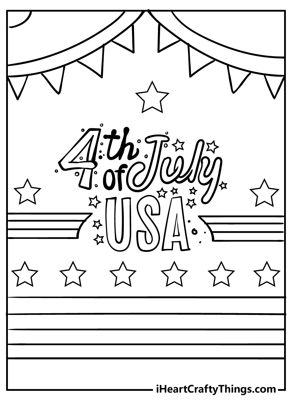 4th of july border coloring