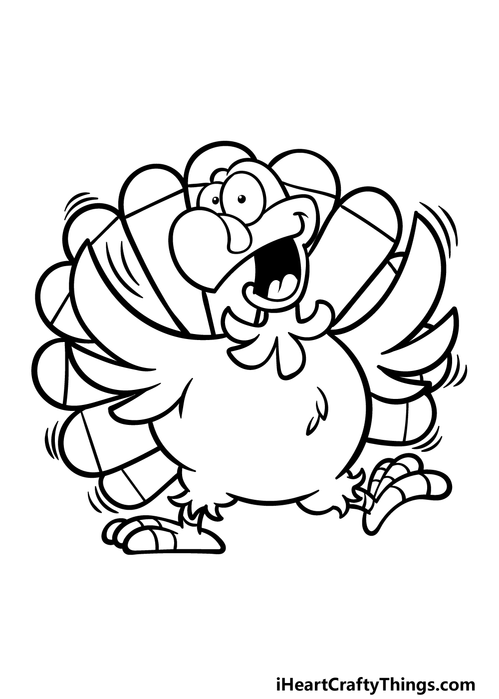 how to draw a cartoon turkey step 5