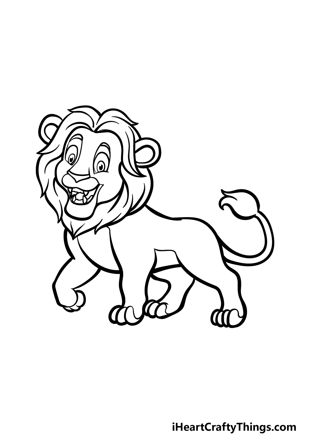 how to draw a cartoon lion step 5