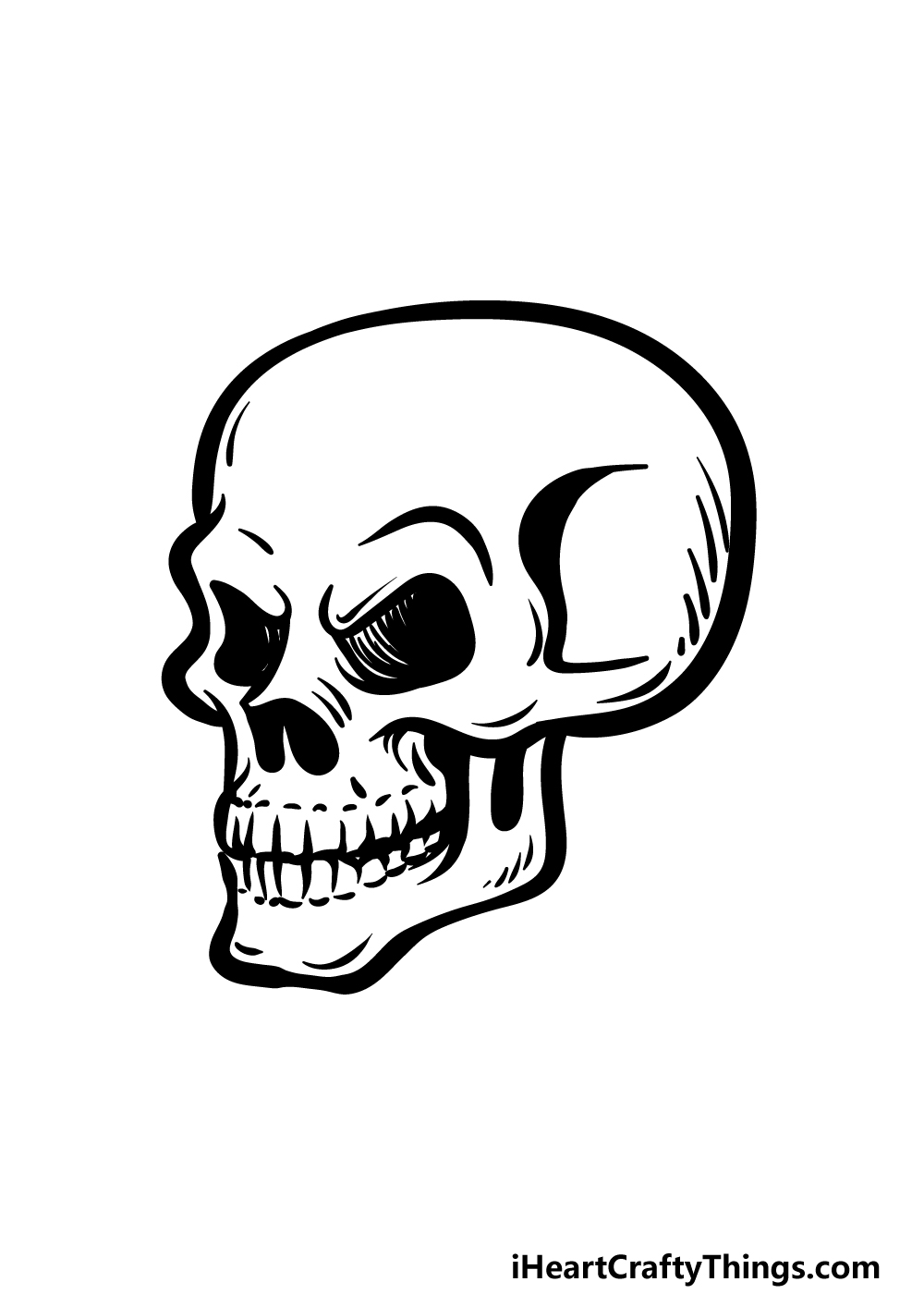 Cartoon Skull Drawing - How To Draw A Cartoon Skull Step By Step