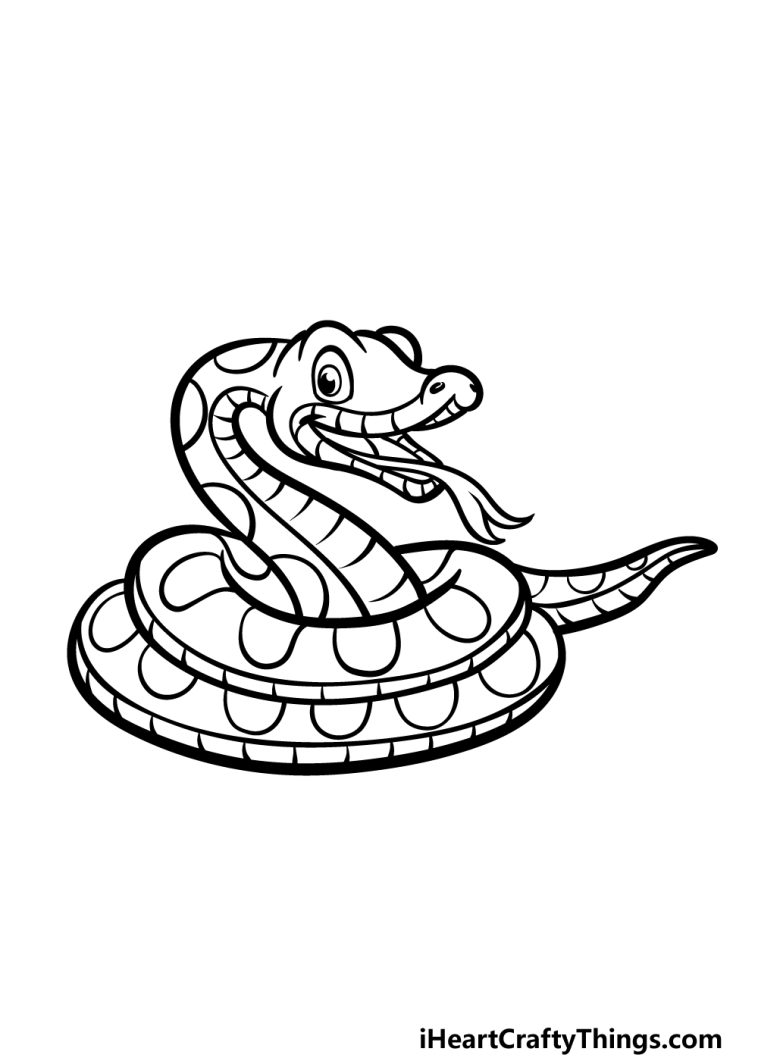 Cartoon Snake Drawing - How To Draw A Cartoon Snake Step By Step