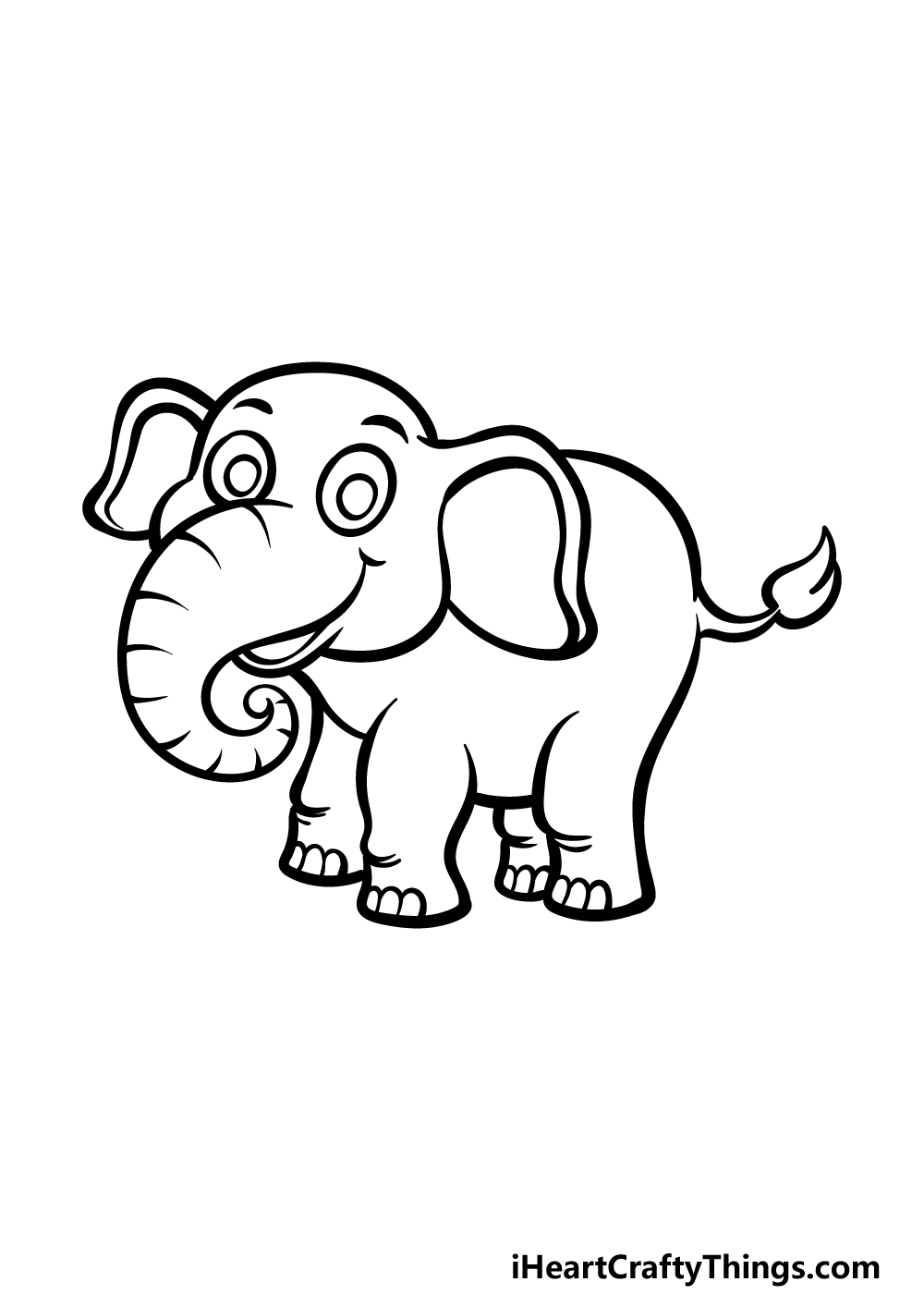 how to draw a cartoon elephant step 5