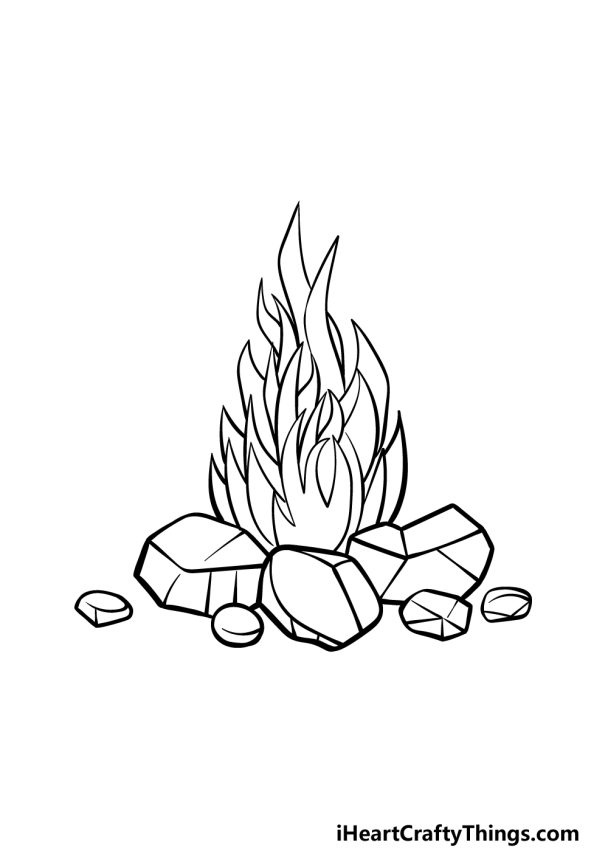 Cartoon Fire Drawing - How To Draw A Cartoon Fire Step By Step