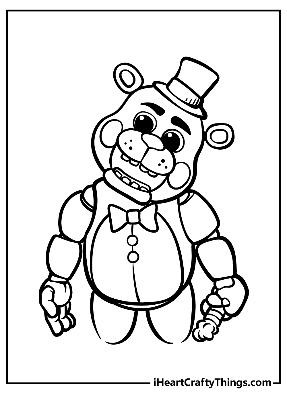 FNaF Freddy Portrait coloring page from Five Nights at Freddy's