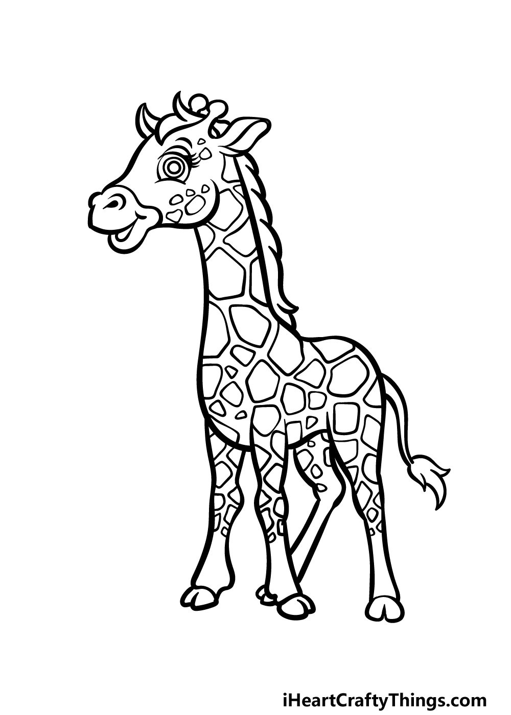 how to draw a cartoon giraffe step 5
