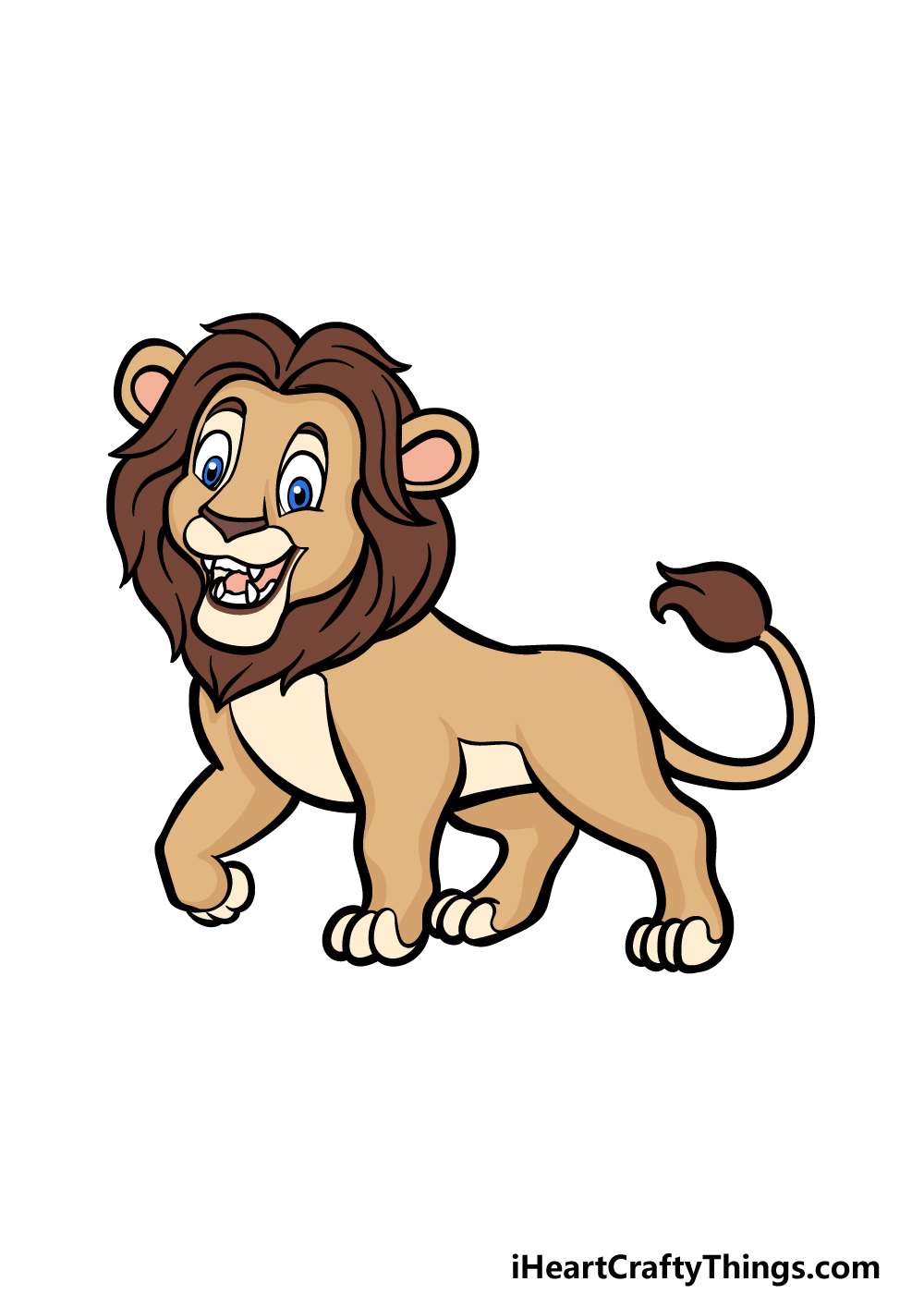 how to draw a cartoon lion step 6