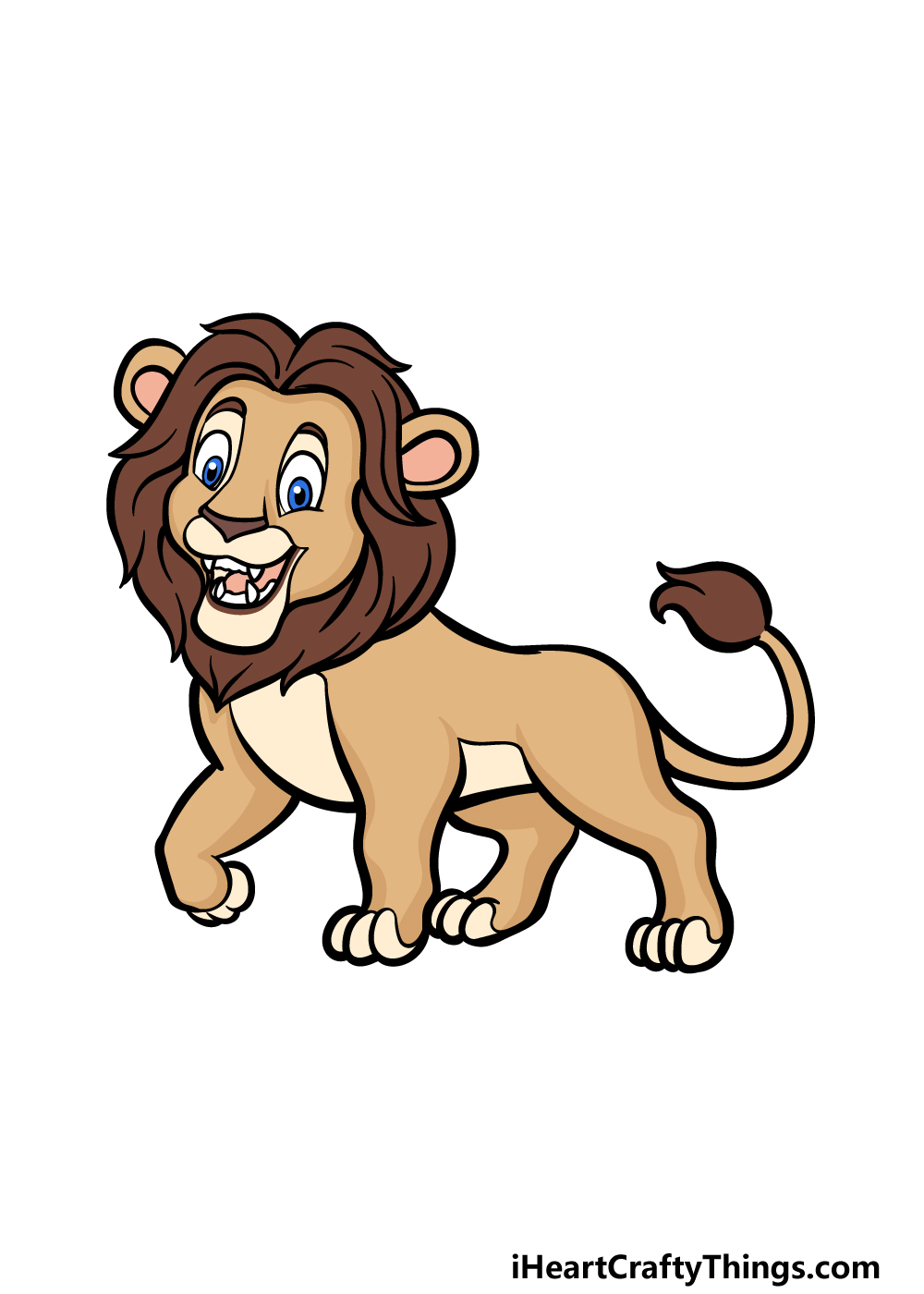 Cartoon Lion Drawing  How To Draw A Cartoon Lion Step By Step