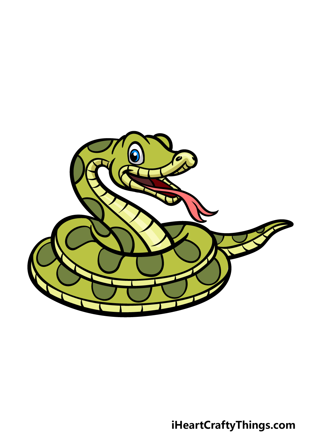Cartoon Snake Drawing - How To Draw A Cartoon Snake Step By Step