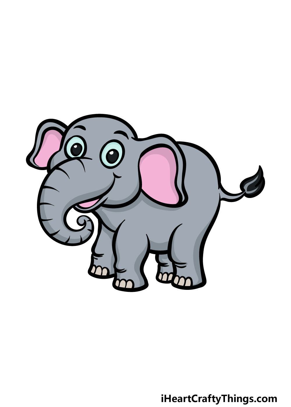 how to draw a cartoon elephant step 6