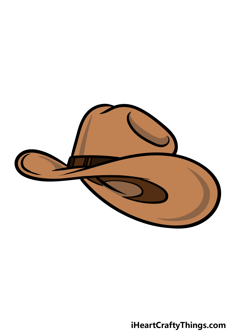 how to draw a cartoon cowboy hat step 6