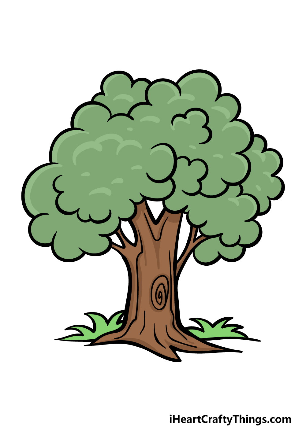Very simple way to draw and colour a tree very easy simple steps  draw  and colour  YouTube