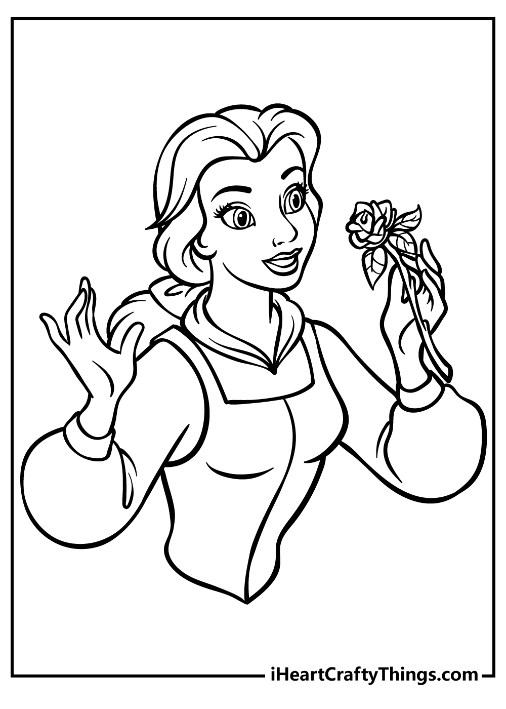 Belle Coloring Book for kids free printable
