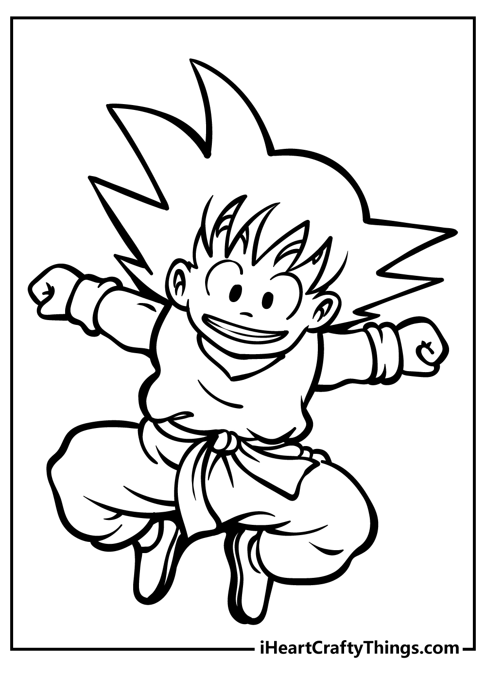 Goku Coloring Book for kids free printable