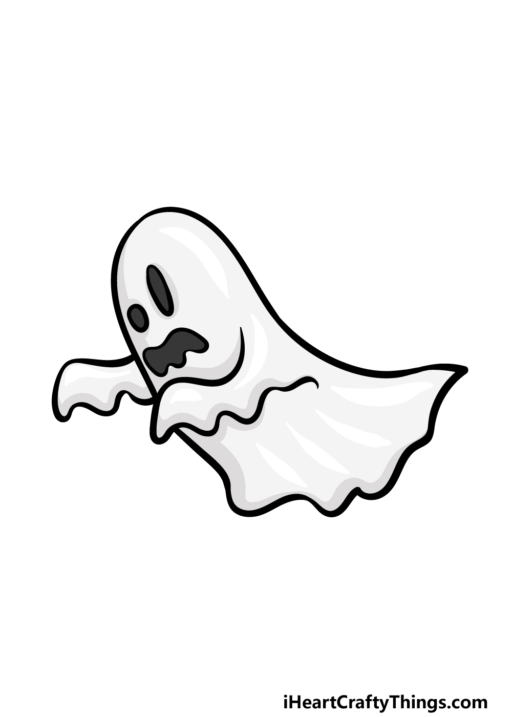 Cartoon Ghost Drawing - How To Draw A Cartoon Ghost Step By Step