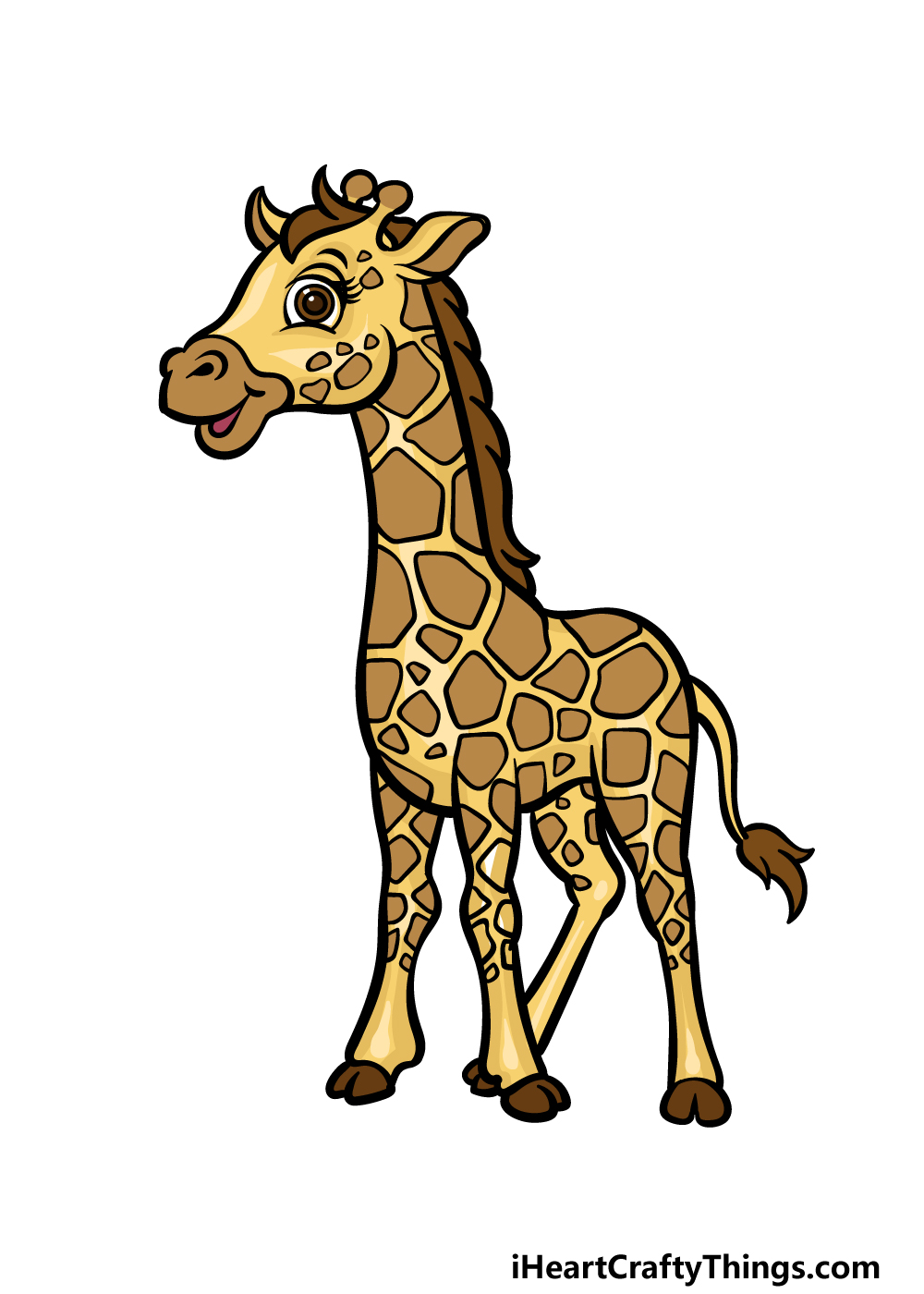 how to draw a cartoon giraffe step 6