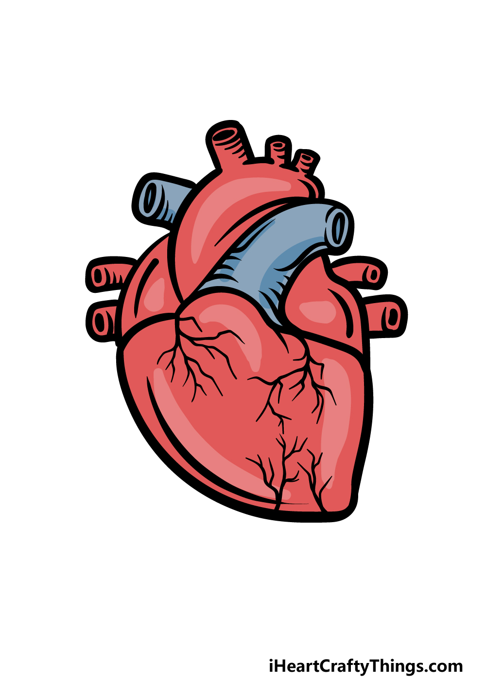 how to draw a cartoon heart step 6