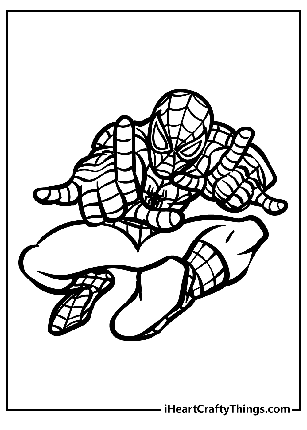 Spider-Man aiming his web-shooters coloring page