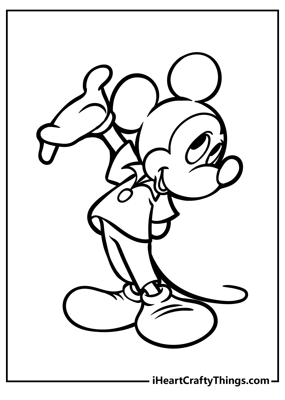Mickey Mouse Coloring Sheet for children free download