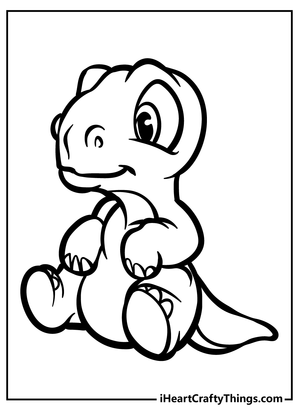 Baby Dinosaur Coloring Sheet for children free download